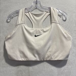Nike Women's Swoosh Medium Support Racerback Sports Bra Plus Size 1X Ivory Cream